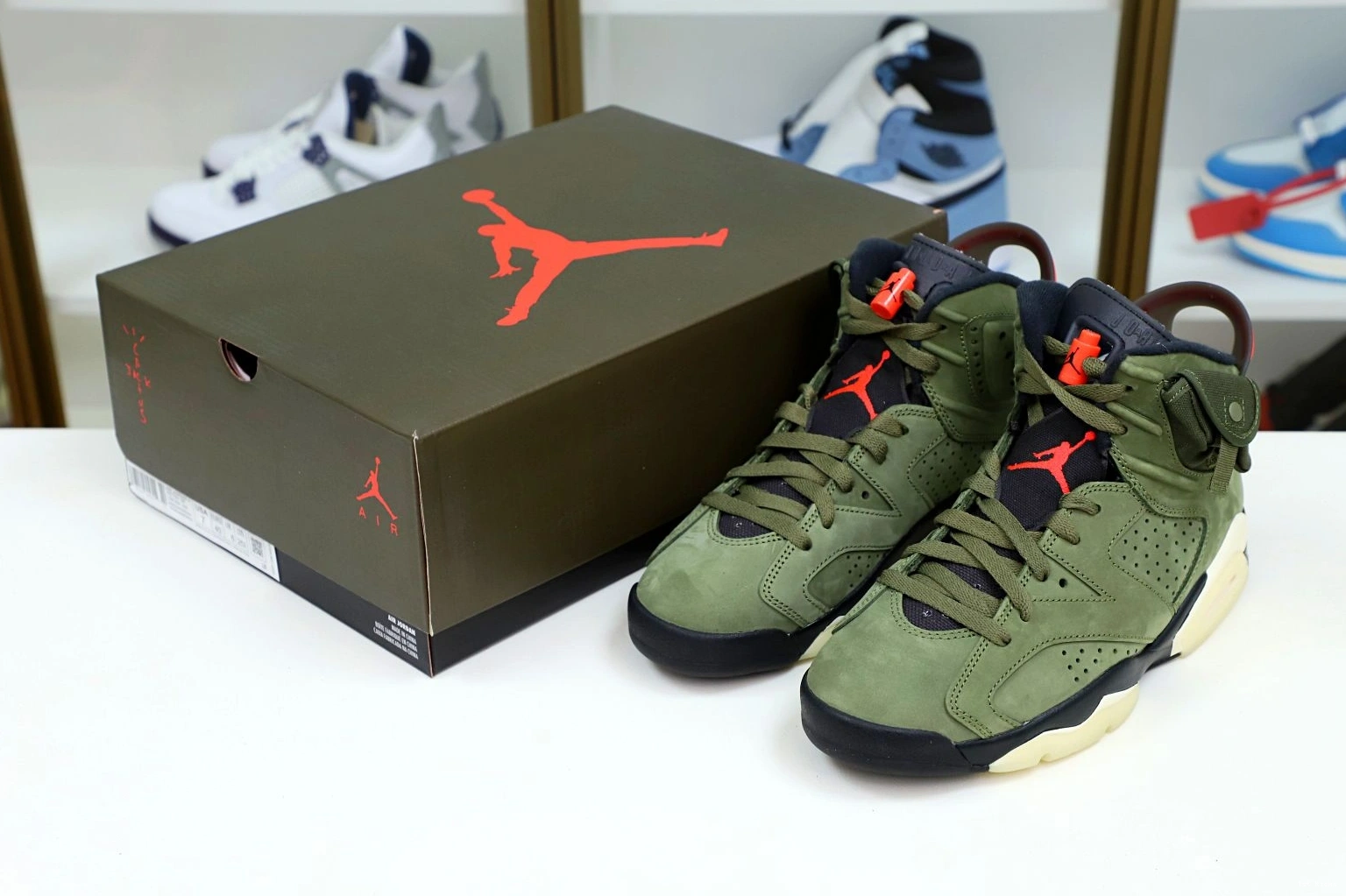 Affordable Kimikick SCOTT TRAVIS RETRO AIR X 6 'OLIVE' 1983 JORDAN 1225